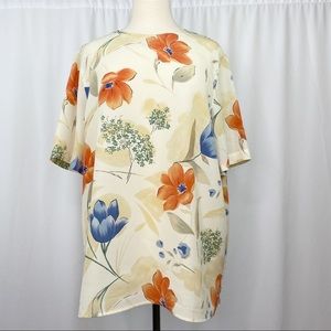 vintage casual neutral boho floral blouse [0336]